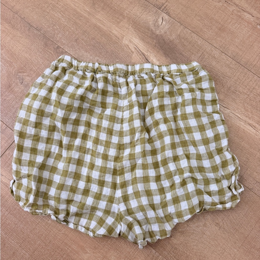 Vitamin A Olive & White Gingham High Waist Shorts